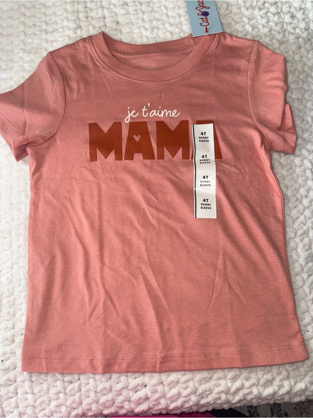 Cat & Jack Pink "Je t'aime Maman" Graphic Tee - Kids